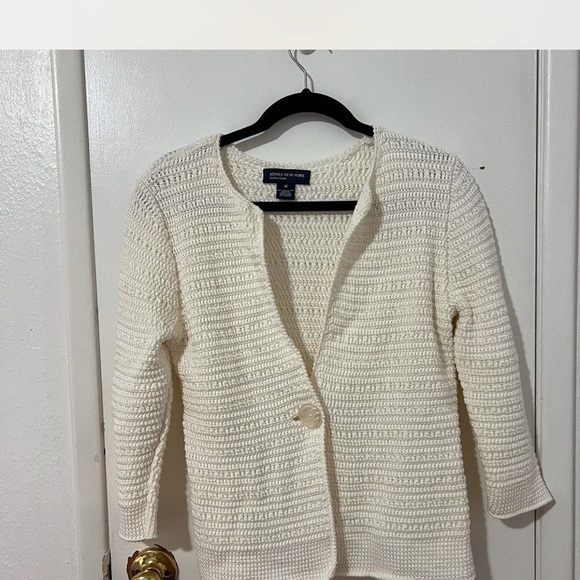 Ann Taylor White Knit Cardigan - Picture 2 of 4